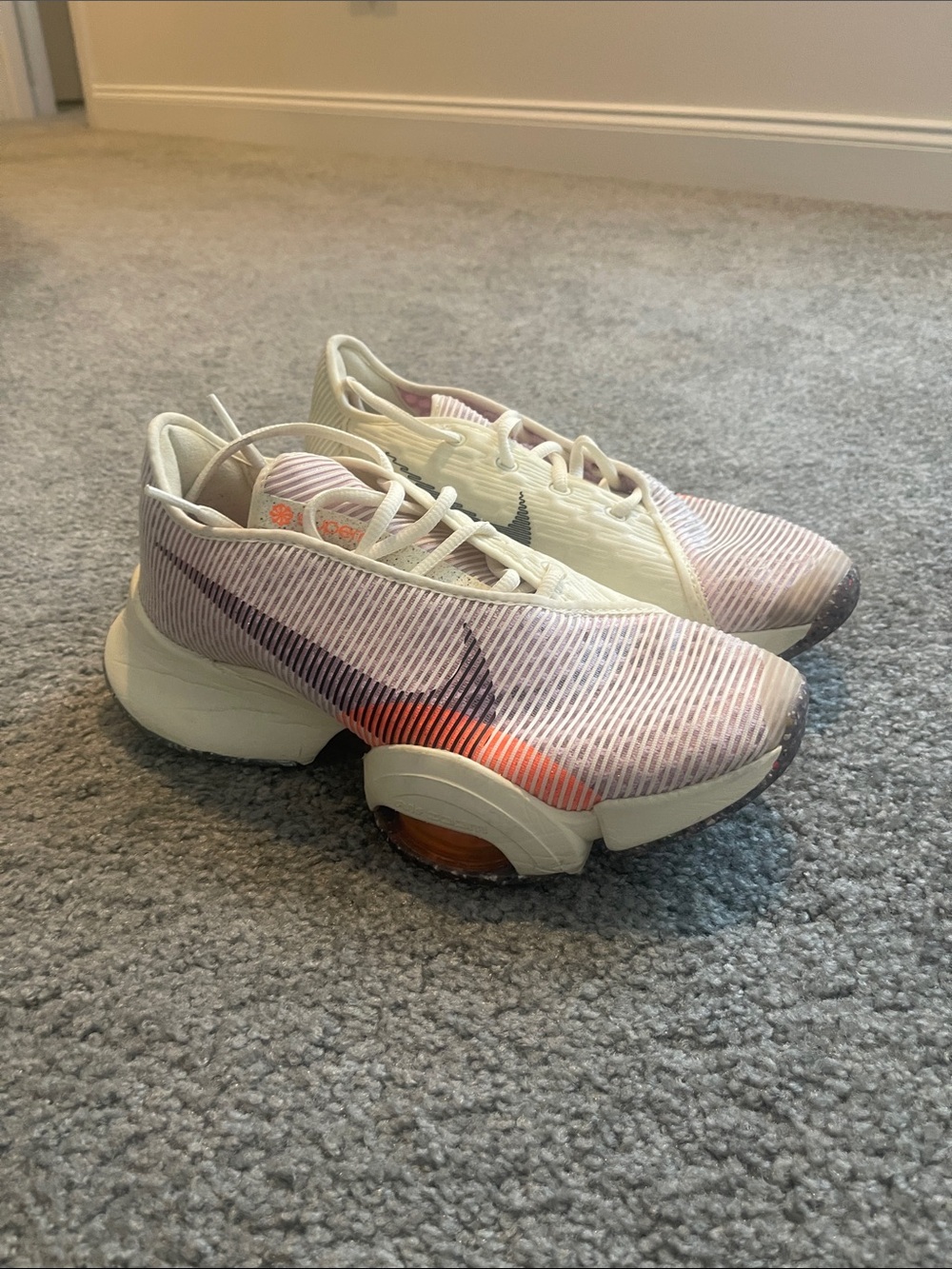 Nike Men's Cream, Pink & Orange Running Shoes
